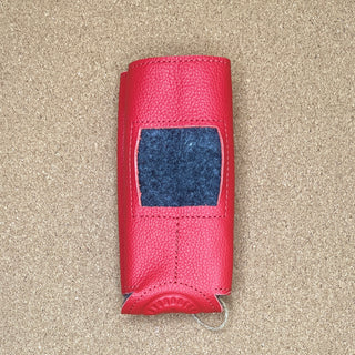 Self-Finishing Leather Cozy Slim Can - Bright Red
