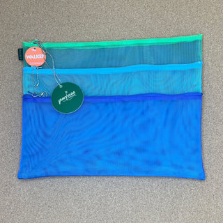 Triple Zip Case - Blue, Aqua, Green
