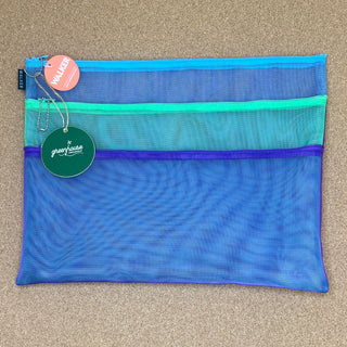 Triple Zip Case - Purple, Mint, Aqua