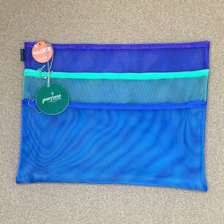 Triple Zip Case - Blue, Mint, Purple