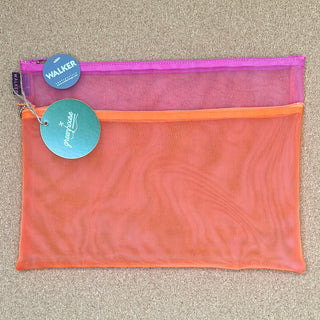 Double Zip Case - Orange, Fuchsia