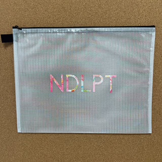 NDPLT Mesh Project Bag - Pink Floral Lettering