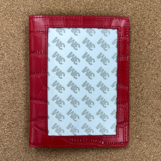 Passport Cover - Red Embossed Crocodile