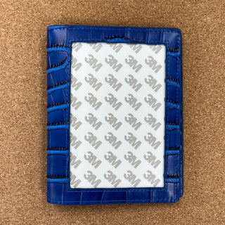Passport Cover - Blue Embossed Crocodile