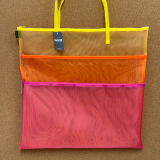 Triple Zip Case - Fuscia, Orange, Yellow - 18"