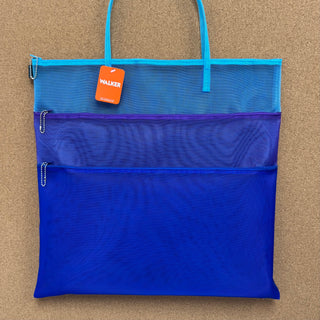 Triple Zip Case - Blue, Purple, Aqua - 18"