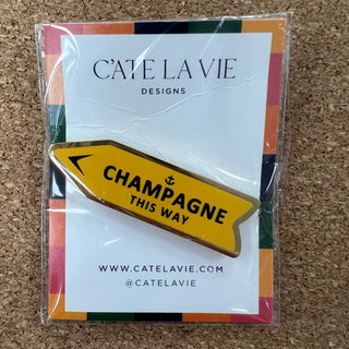 Champagne This Way Yellow Needle Minder