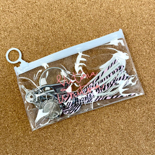 Tassel Travel Tool Kit - Pink & White Zebra