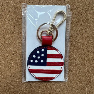 Leather Key Fob - Stars & Stripes