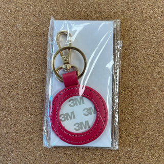 Leather Key Chain - Hot Pink