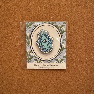 Garden Hamsa Needle Minder - Blue