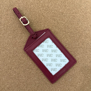 Self Finishing Leather Luggage Tag - Cranberry