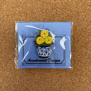 Yellow Peonies in Vase Needle Minder