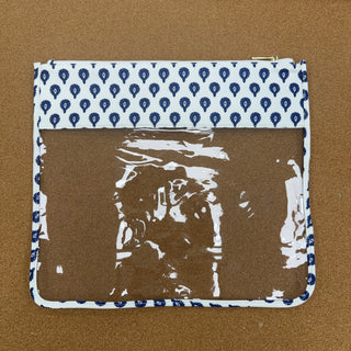 White Block Print Project Bag