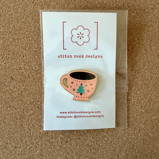 Pink Coffee Mug Needle Minder