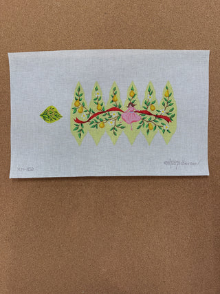 XM-102 Christmas Ornament – 12 Days Stuffed Pear – Ladies Dancing (Day 9) (stitch guide in notebook)