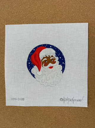 XM-38-B Christmas Ornament – Santa Claus on Night Sky (Black Skinned)